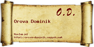 Orova Dominik névjegykártya
